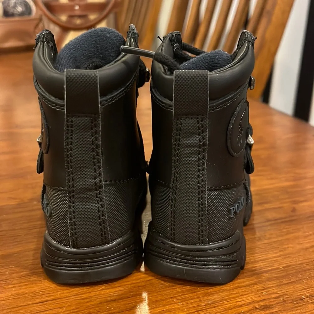Polo Ralph Lauren Colbey Boots Black new Preschool Toddlers Boys Girls Size 4